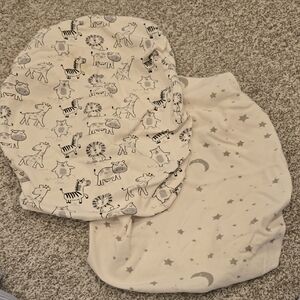 Animal and Star Print Baby Bassinet Sheet Set